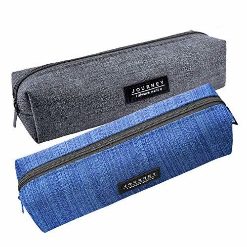 筆箱 大容量 ペンケース キャンバス シンプル おしゃれ 高品質 鉛筆袋 大容量 中学生 高校生 ブルー グレー しもやな商店 通販 Yahoo ショッピング