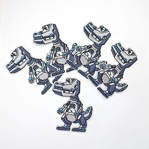 ワッペン アイロン 刺繍 おしゃれ アップリケ 保育園 幼稚園 などの目印に使いやすい 5枚セット メカ 恐竜 しもやな商店 通販 Yahoo ショッピング