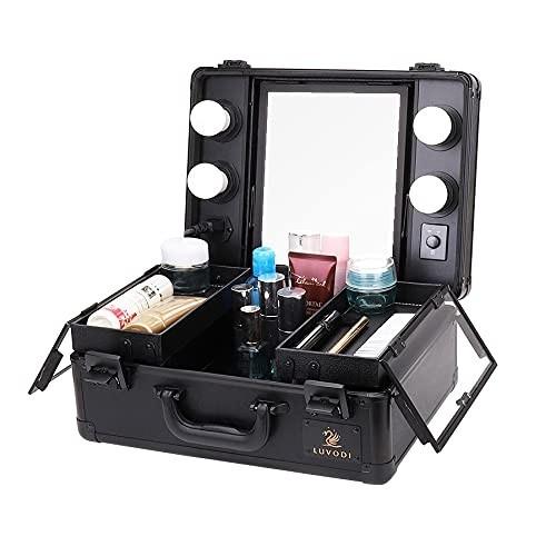 最適な価格 Luvodi メイクボックス 鏡付き プロ用 大容量 バニティーケース 持ち運び Ledライト 化粧箱 コスメ収納ボックス 50 Off Zoetalentsolutions Com