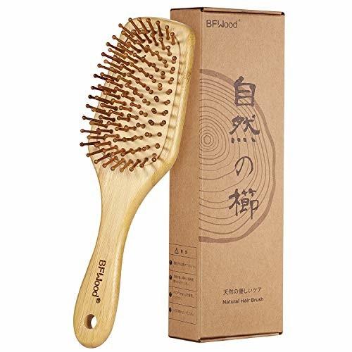 Bfwood ヘアブラシ 竹製 丸い竹ピン ヘアケア マッサージ効果 静電気防止 血行促進 薄毛改善 しもやな商店 通販 Yahoo ショッピング