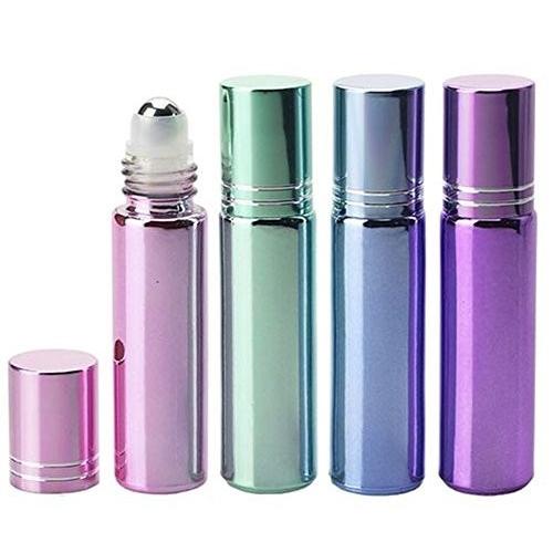 Shopxj おしゃれ 香水 アトマイザー ロールオン 詰め替え容器 10ml グリーン スポイト付き パステルカラー