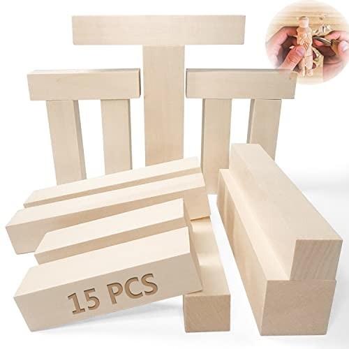 バスウッド彫刻 木材 木彫用 角材 Jspyfits 木彫りブロック 人気 15枚セット プレミアム 彫刻用 高品質木 板 彫り しもやな商店 通販 Yahoo ショッピング