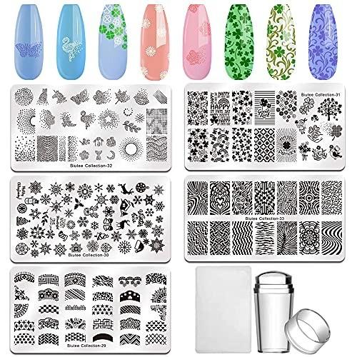 Biutee ネイルイメージプレートセット 5枚 ネイルプレート 1スタンプ 1スクレーパー ネイルステンシル ネイルプ しもやな商店 通販 Yahoo ショッピング