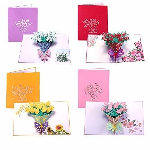 Paper Spiritz 3d 4セット花花束ポップアップカード フラワーカード 母の日 父の日 誕生日カード 記念日は しもやな商店 通販 Yahoo ショッピング