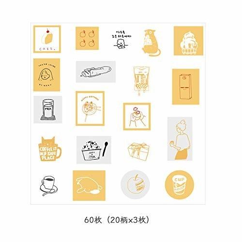 Tnyker シール フレークシール 手帳ステッカー 手描き イラスト 韓国風 スケジュール 手帳 ノート 手紙 カレン しもやな商店 通販 Yahoo ショッピング