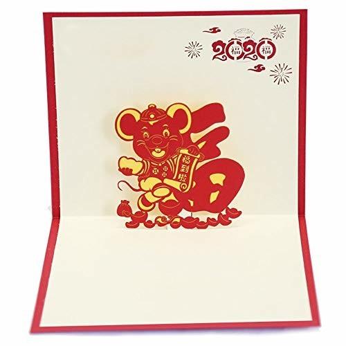 Eveゴールデンラットの祝福3 Dポップアップグリーティングカード新年あけましておめでとうございますかわい しもやな商店 通販 Yahoo ショッピング