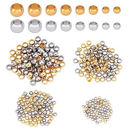 Unicraftale 約400個 2色 4種 カシメ玉 ボールチップ つぶし玉 ステンレス ビーズチップ エンドビーズ クリンプエ しもやな商店 通販 Yahoo ショッピング