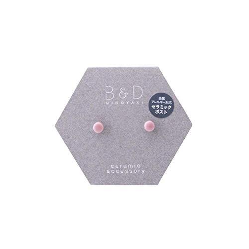 Bamp;Dminoyaki 美濃焼 ピアス (セラミックポスト) 小丸 ベビーピンクマット KO-M5 ピンク 直径0.5cm