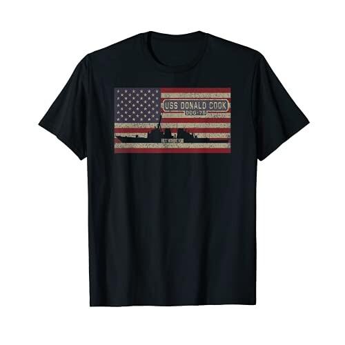 Ussドナルドクックddg 75駆逐艦usaアメリカンフラッグ Tシャツ 与え