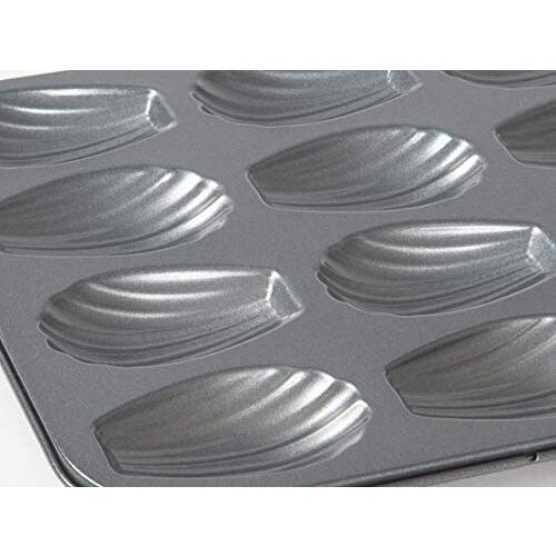cotta ティファニー マドレーヌ型(12個取) 黒 外寸:26×20×1.4cm (1個あたりサイズ:7.2×4.1×1.4cm) 88657|shimoyana|03