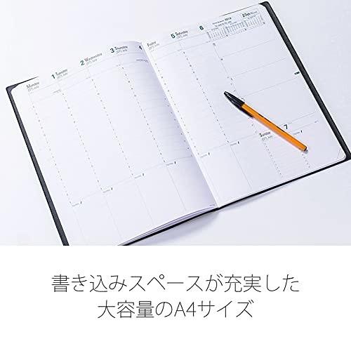 大人気 22年 1月始まり 手帳 クオバディス ダイアリー プレノート 週間バーチカル サイズ 英語版 アンパラ ブラック Clicvendas Com