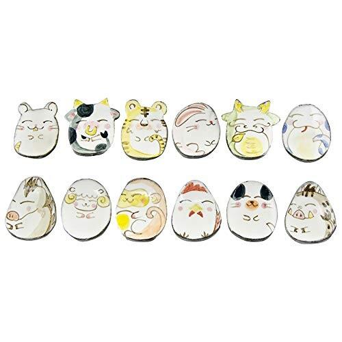 激安アウトレット 京焼 清水焼 喜峰窯 箸置 12種セット 干支福 ホワイト 4cm 箸置き Downtownpuntacana Com