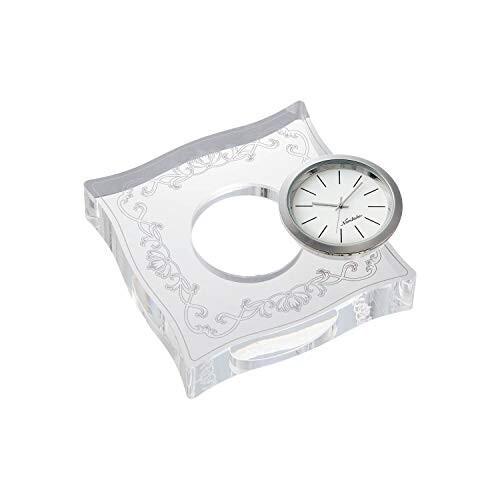 Noritake ノリタケ 置時計 高さ約9cm・幅約9cm・奥行き約2.5cm ハンプシャープラチナ 1個 プラチナ アクリル AC-CL/MC0|shimoyana|02