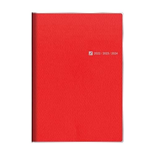 佐々木印刷 手帳 2022年 4月始まり A5 ウィークリー 3年手帳 赤 AA522A