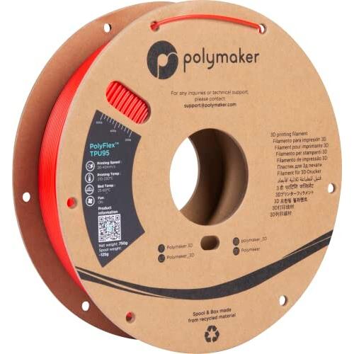 【希少！！】 初回限定 ポリメーカ Polymaker 3Dプリンター用フレキシブルフィラメント PolyFlex TPU95 1.75 mm レッド muladaresnuevos.com muladaresnuevos.com