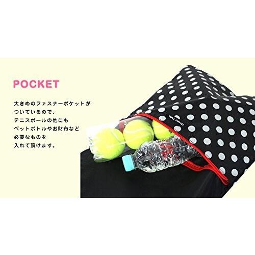 ハンナフラ(Hanna Hula) 収納ポケット付テニスラケットケース ギンガムネイビー|shimoyana|03