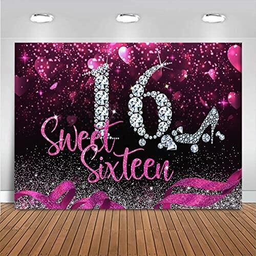 最新コレックション 撮影用背景 Sweet Sixteen スウィートシックスティーン 誕生日 パーティー 壁紙 ウォールペーパー 飾り付け デコ Plannerce Ir