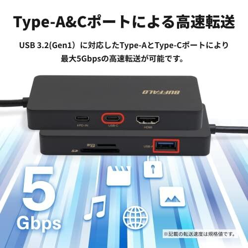 バッファロー Type-C接続 7-in-1 ドッキングステーション microSD SDカードリーダー搭載 4K対応HDMI出力｜shimoyana｜05