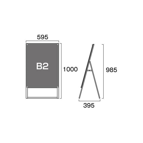 常磐精工　ポスター用スタンド看板　B2片面ブラック　PSSK-B2KB