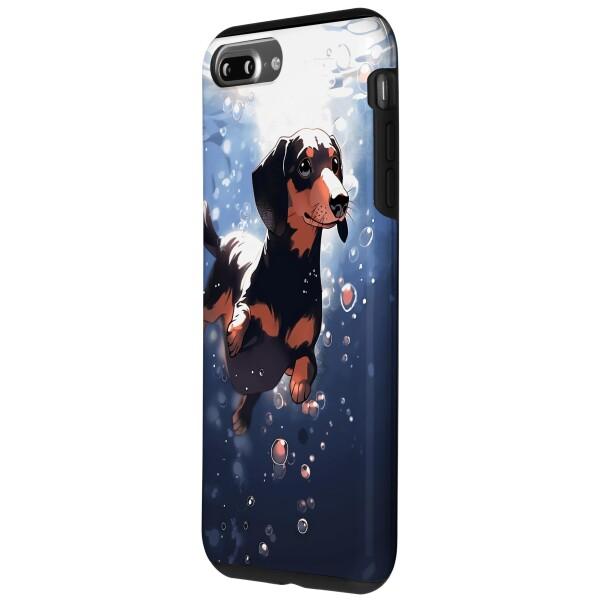 iPhone 7 Plus/8 Plus ダックスフンド 犬 ダイビング 水泳 水中 スマホケース｜shimoyana｜02