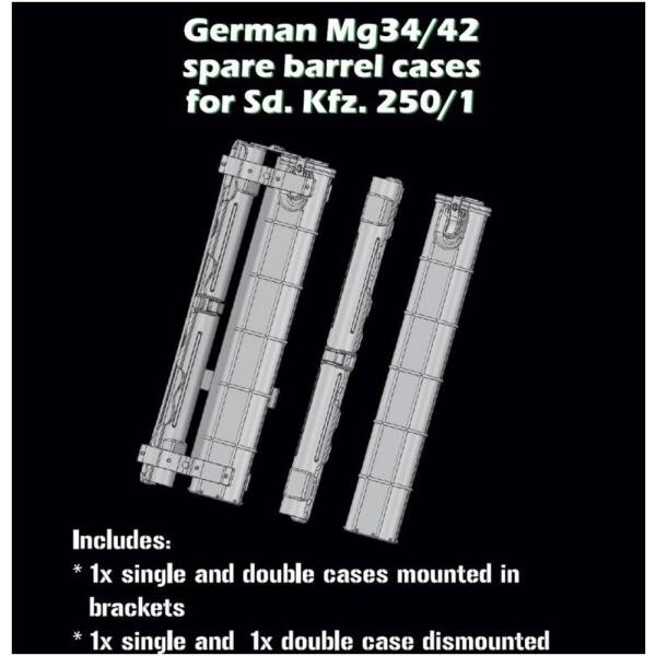 SBSモデル 1/35 Sd.Kfz.250/1用 Mg34/42予備銃身ケースセット プラモデル用パーツ SBM3D028｜shimoyana｜04