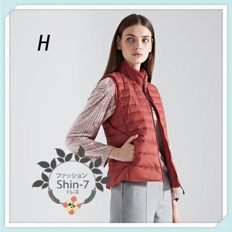 インナーダウンベスト ダウン ベストレディース コアウター 秋冬コーデ軽量トップス シンプル 無地 暖か 防寒 大きなサイズ30代 40代着痩せ8色 Mf017 Shin 通販 Yahoo ショッピング