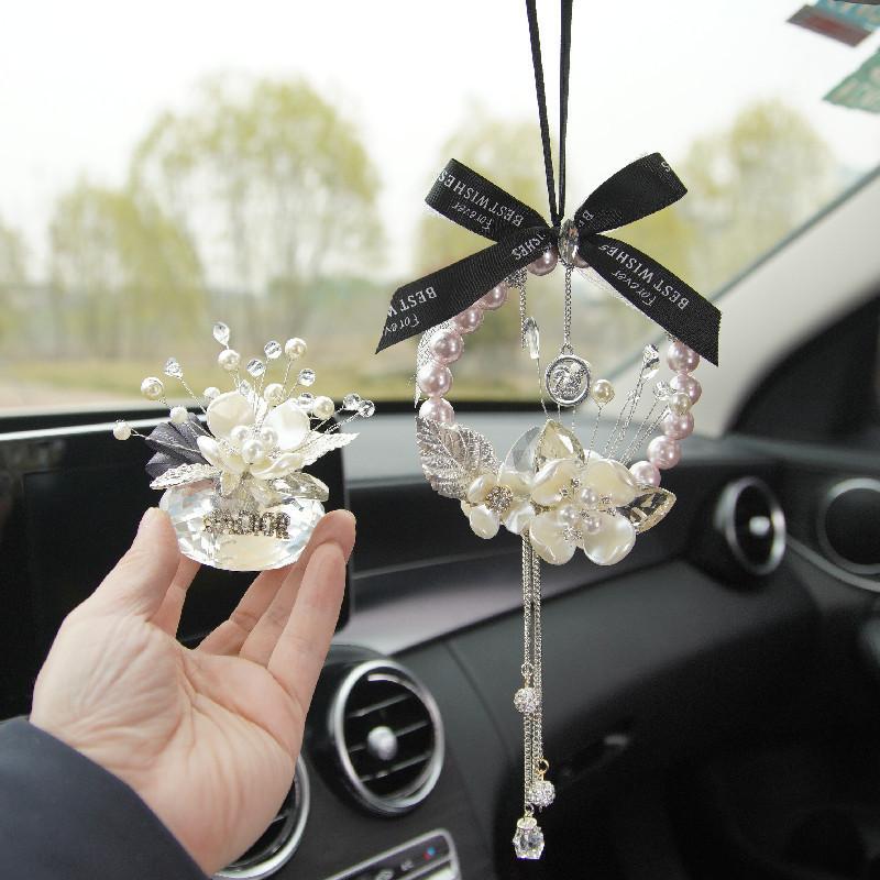 カー アクセサリー ルームミラー 飾り 車 ハンギング バックミラー ぶら下げ 花 真珠 リボン 雰囲気 インテリア 内装 おしゃれ プレゼント ギフト 車用品 sy033 Shin 8 通販 Yahoo ショッピング