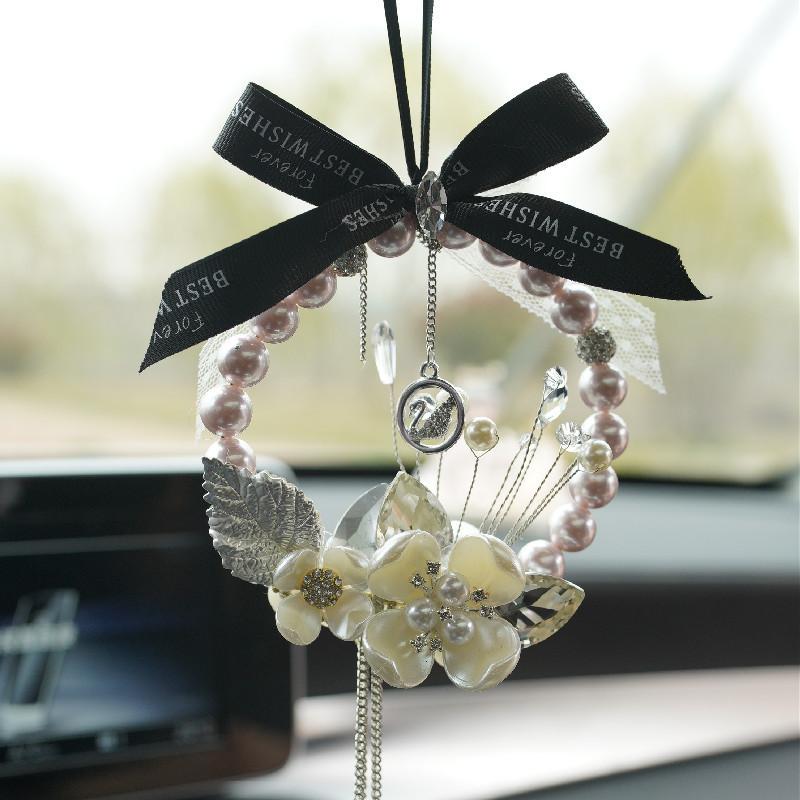 カー アクセサリー ルームミラー 飾り 車 ハンギング バックミラー ぶら下げ 花 真珠 リボン 雰囲気 インテリア 内装 おしゃれ プレゼント ギフト 車用品 sy033 Shin 8 通販 Yahoo ショッピング