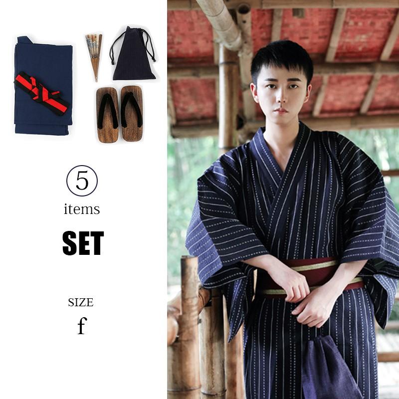 浴衣 メンズ 5点セット 新作 帯 下駄 扇子 花火大会 夏祭り 男性浴衣 男性和服 メンズ浴衣セット コットン100 Www Workplace No