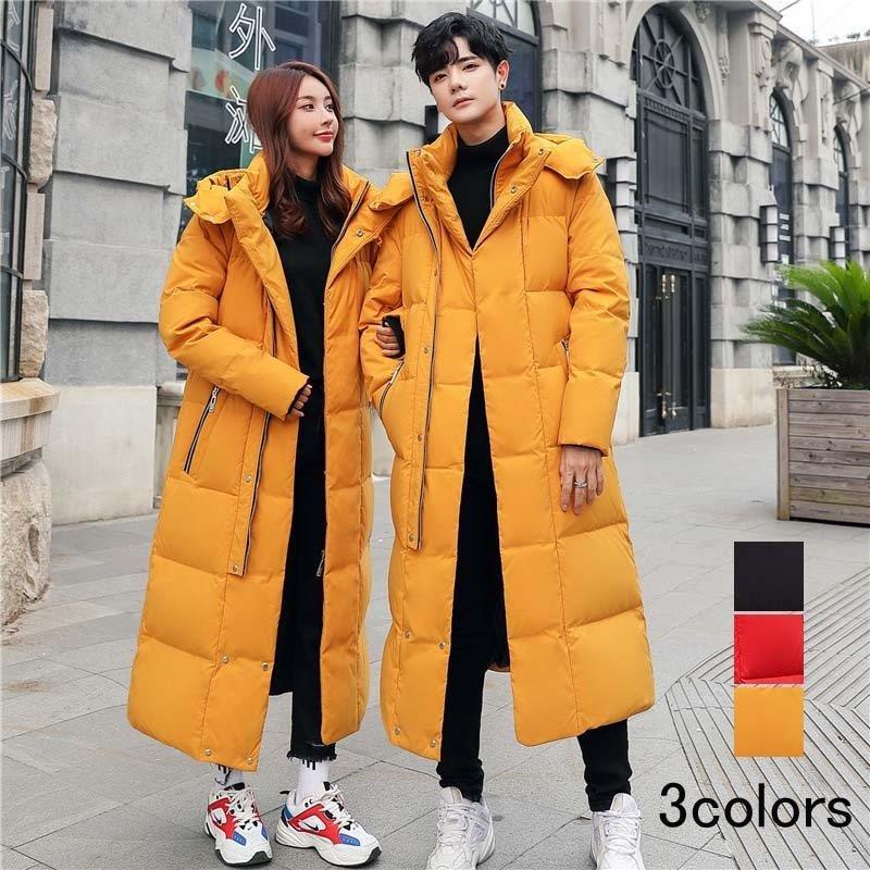贅沢屋の メンズ ダウンコート ビジネスコート カジュアル 防寒服 カップル ダウンコート ロングコート 可愛い 暖かい 秋冬 韓国風 大きいサイズ ペアルック お揃い フード付き レディース ダウンジャケット 男女兼用 コート アウター Dagl Tg