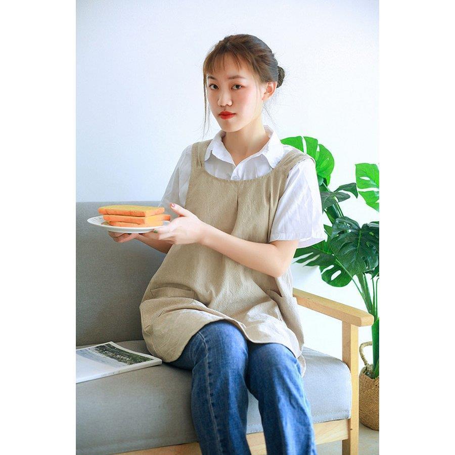 エプロン レディース おしゃれ 韓国風 綿麻 ワークエプロン シンプル ポケット付き 洗濯可能 汚れを防ぐ 保育士 園芸 仕事 家事 カフェ かわいい お洒落 2色 Xrx Shin 8 通販 Yahoo ショッピング