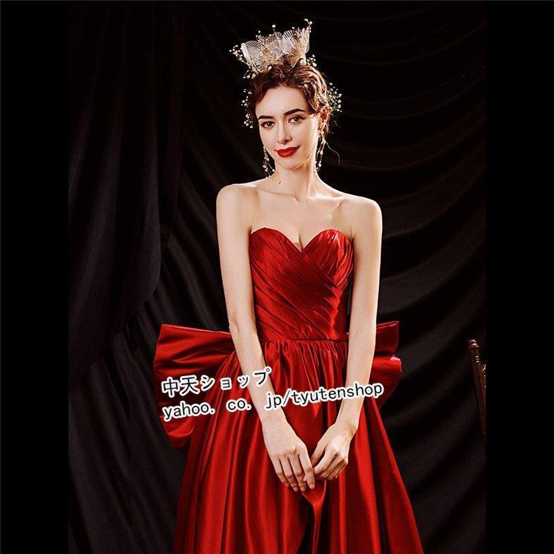 玄関先迄納品 セクシー パーティー 披露宴 結婚式 赤ドレス イブニングドレス マキシ丈 花嫁ドレス ウェディングドレス きれいめ 大きいサイズ Aライン 代30代 着痩せ Aライン サイズ Xxl Www Paboatshop Com