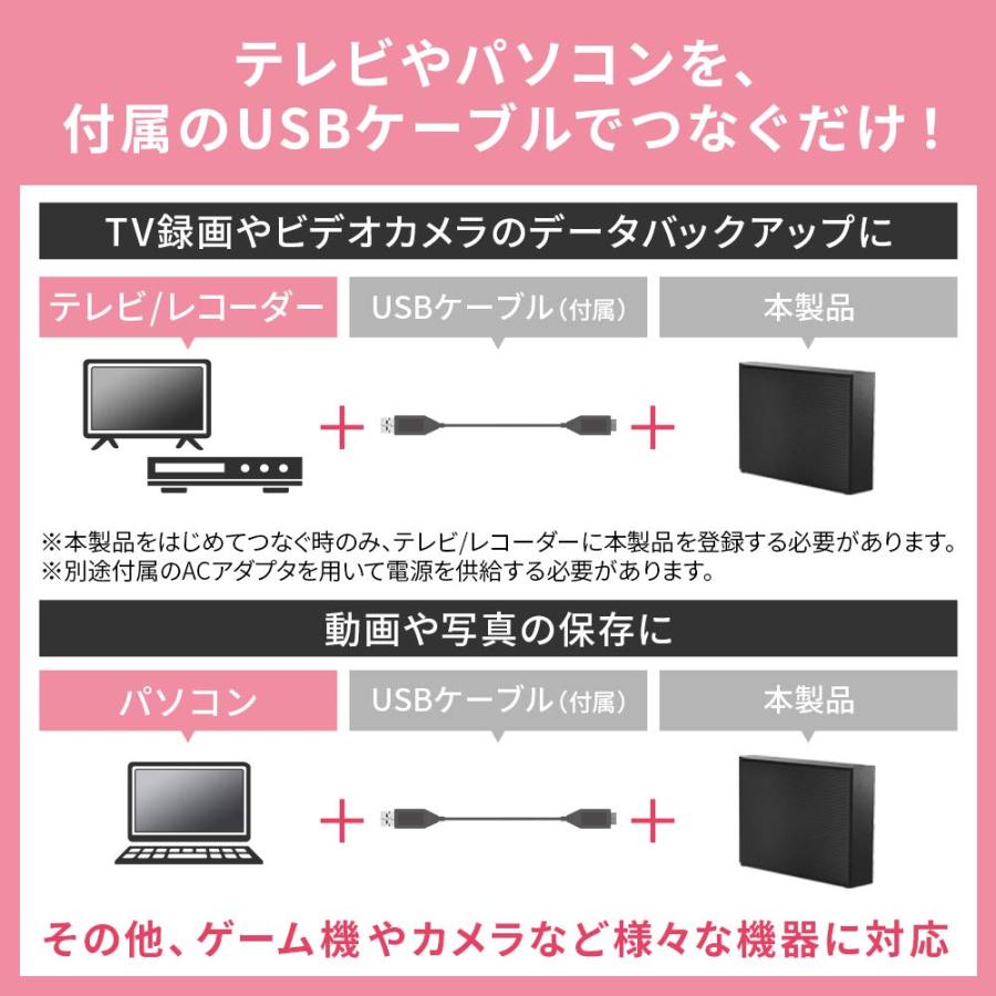 アイリスオーヤマ 4K放送対応ハードディスク 1TB HDCZ-UT1K-IR ブラック_3