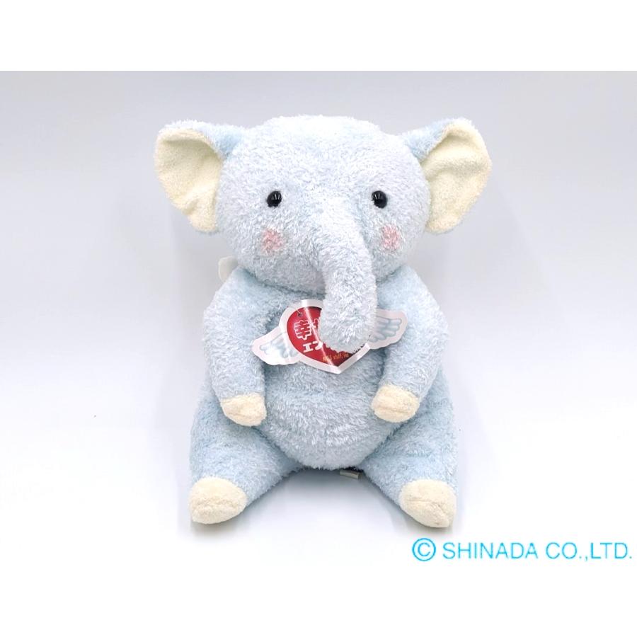シナダ ぬいぐるみ 幸せ配達エンジェルズ ぞうさん (L) 水色 : シナダ