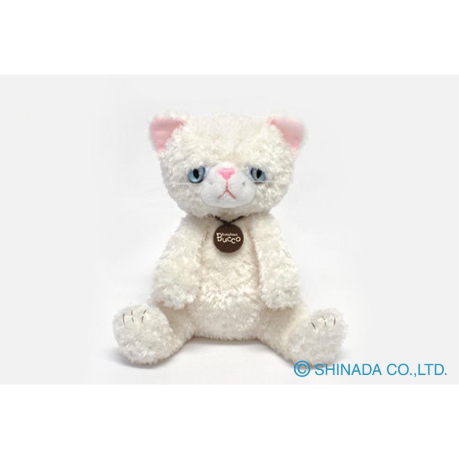 シナダ ぬいぐるみ ブサかわぶっこ (S) まめ (白猫) : シナダ