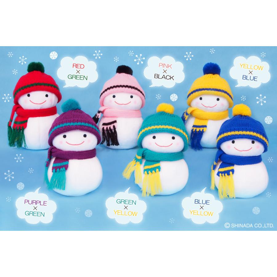 シナダ 雪ダルマちゃん ニット（SS）ブルー ぬいぐるみ : シナダ
