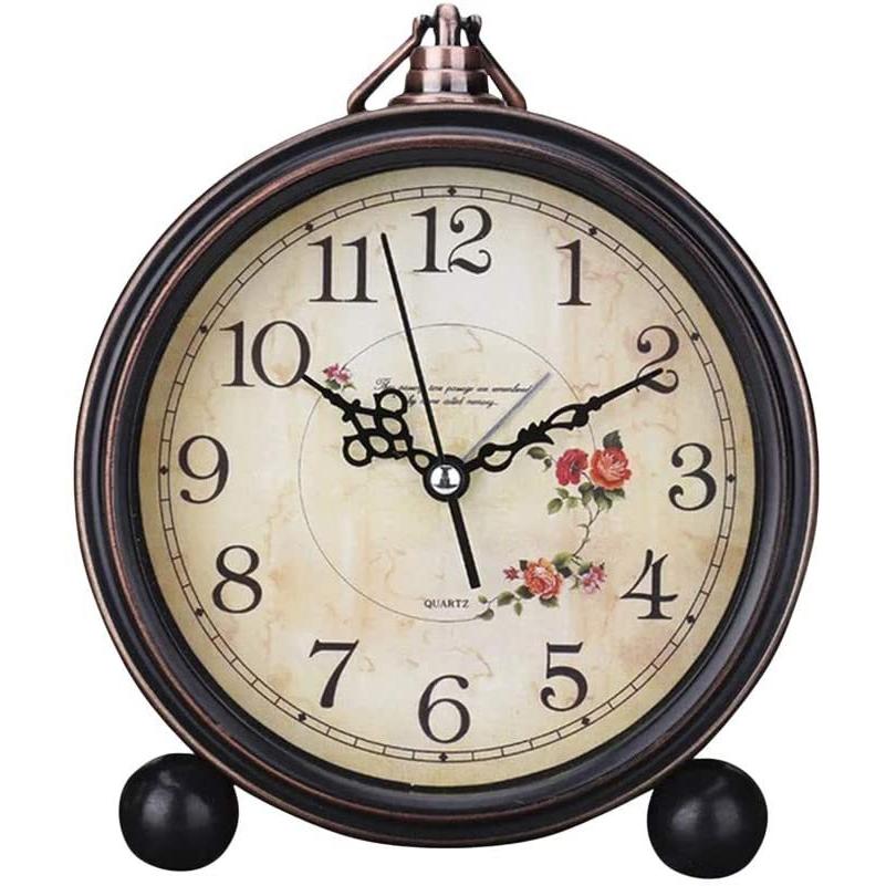 2021新発 装飾 卓上時計 レトロ サイレントアンティーク 目覚まし時計 ヴィンテージスタイル 静音 デスク目覚まし時計 レトロ時計 クラシック チッキング時計 目覚まし時計