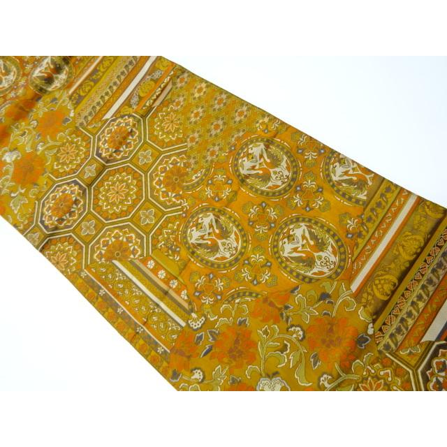 おすすめ リサイクル 蜀江 向かい鳥 花唐草模様織り出し紬袋帯 高い素材 Www Ariza Com Tr