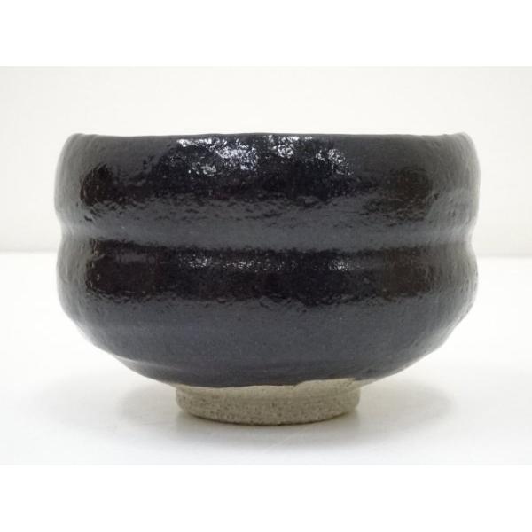 ★中古品★茶道具　松楽造　黒茶碗　福本積應書付　銘　瑞雲（共箱） ys5397881; 佐々木松楽造 黒楽茶碗（銘：瑞雲）（前大徳高橋悦道書付
