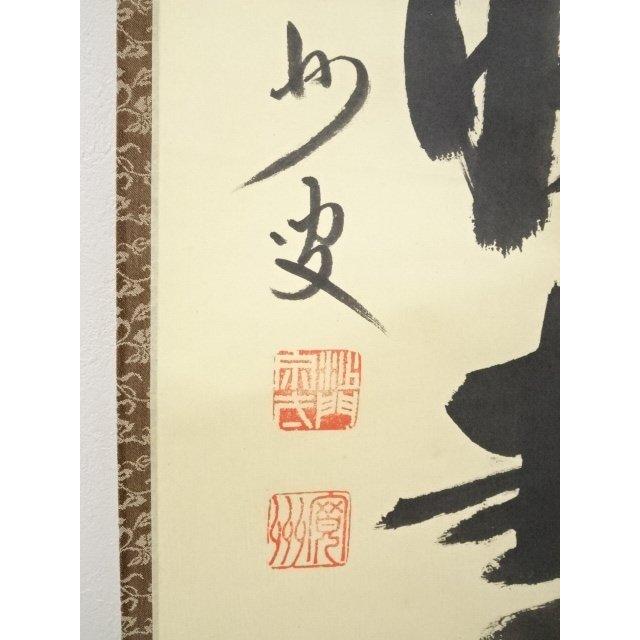 ys5568301; 【照雪】  大徳寺長谷川寛州筆　「紅葉映青苔」一行書　肉筆紙本掛軸（共箱）【道】