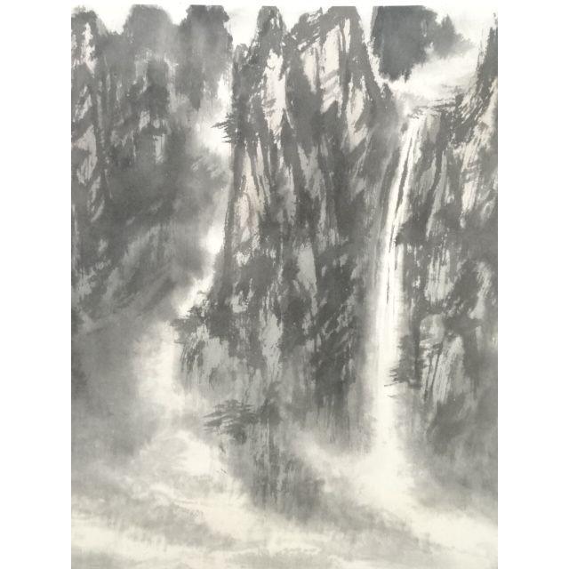 ys6071536; 柯良筆　雲山軽舟　肉筆紙本掛軸【道】_8