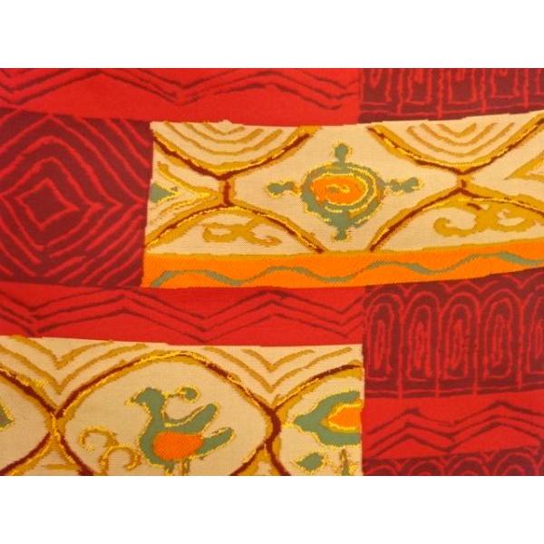 509my42◇西本願寺天井絵文 唐織 花菱 鳳凰 蜀江文 金糸 六通 袋帯