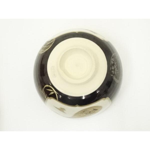 茶道具 茶碗 松唐草天目茶碗 清閑寺窯造 妙玄斎書付 共箱 N213CW