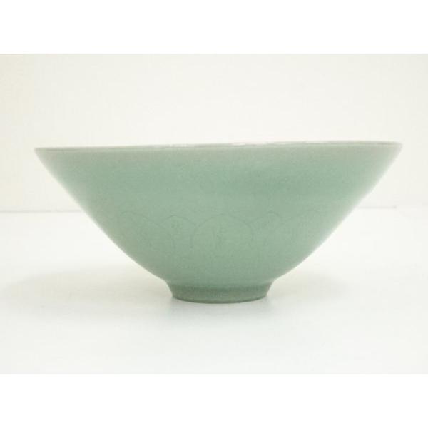 ys7080814; 韓国陶窯 東谷 金正黙造 高麗青磁茶碗（共箱） 韓国陶窯