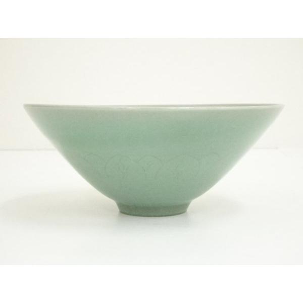 ys7080814; 韓国陶窯 東谷 金正黙造 高麗青磁茶碗（共箱） 韓国陶窯