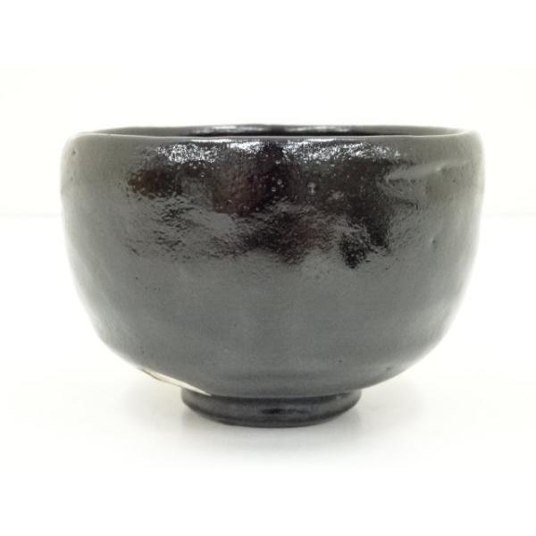 佐々木昭楽 茶碗 長次郎禿写し黒茶碗 共箱 茶道具 抹茶碗 黒楽
