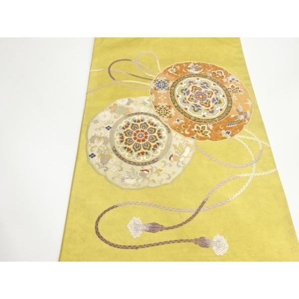 ys7154005; 鏡裏に華紋・花鳥模様織出し袋帯 : ys7154005 : kimono  