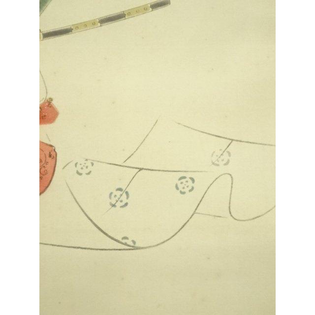 ys7159980; 菊池契月 武者図 印刷工芸 絹本掛軸（保護箱）【道