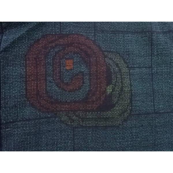 証紙付き＜重要無形文化財本場結城紬＞80亀甲 花模様 本場結城紬 80