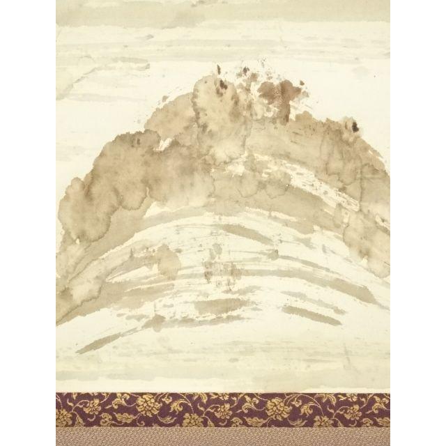 ys7185271; 藤井達吉筆 漆絵 山水 肉筆紙本掛軸（保護箱）【道】